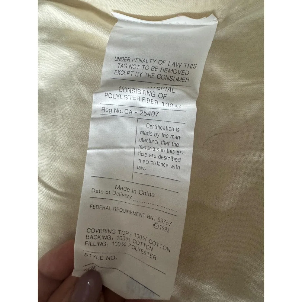 Vintage NEW Set of 2  Quilt Shams – Standard Size Hand Stitched,  1990s